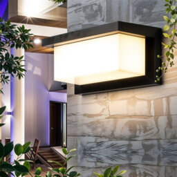Thehotsale Outdoor And Indoor Black Ip65 Waterproof Rectangular Led Wall Light, Warm Light - thumbnail 2