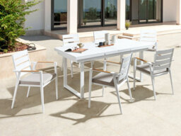 Beliani Garden Dining Set 6 Seater Valcanetto/taviano With Cushions Metal Grey - thumbnail 2