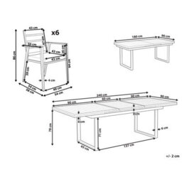 Beliani Garden Dining Set 6 Seater Valcanetto/taviano With Cushions Metal Grey - thumbnail 3
