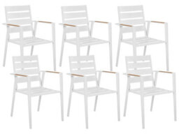 Beliani Garden Dining Set 6 Seater Valcanetto/taviano With Cushions Metal Grey - thumbnail 8
