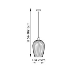 Luminosa Lighting Luminosa Livorno Dome Pendant Ceiling Light Bright Nickel Plate, Clear Ribbed Glass - thumbnail 8