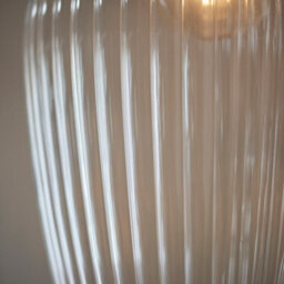 Luminosa Lighting Luminosa Livorno Dome Pendant Ceiling Light Bright Nickel Plate, Clear Ribbed Glass - thumbnail 5
