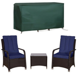 Wyld Haus Rereha 3-Piece Dark Blue Rattan Bistro Set With Glass Table And Protective Cover - thumbnail 9