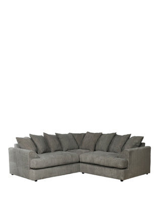 Sofa Scene Fergasun Grey Jumbo Cord Corner Sofa Suite - image 1