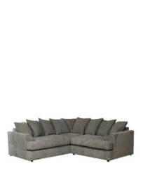 Sofa Scene Fergasun Grey Jumbo Cord Corner Sofa Suite