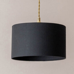 Valuelights Reni Black Fabric Drum Shade 3 Drop Bar Brushed Gold Diner Ceiling Pendant Light - thumbnail 4