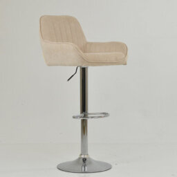 Lakeland Furniture Blair Cream Fabric Chrome Gas Lift Bar Stool - thumbnail 4