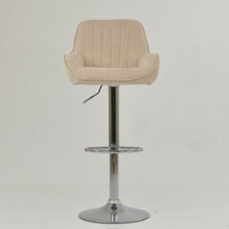 Lakeland Furniture Blair Cream Fabric Chrome Gas Lift Bar Stool - thumbnail 3
