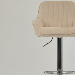 Lakeland Furniture Blair Cream Fabric Chrome Gas Lift Bar Stool - thumbnail 8