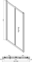 Affine Bathroom Suite Bifold Shower Enclosure Vanity Unit Basin Sink Toilet Wc 900mm - thumbnail 8