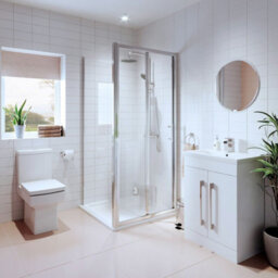 Affine Bathroom Suite Bifold Shower Enclosure Vanity Unit Basin Sink Toilet Wc 900mm - thumbnail 1