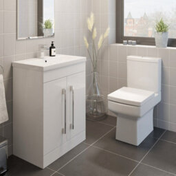 Affine Bathroom Suite Bifold Shower Enclosure Vanity Unit Basin Sink Toilet Wc 900mm - thumbnail 2