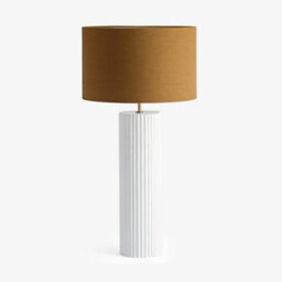 Wyld Haus Verona Ochre Ribbed Ceramic Table Lamp With Linen Shade - thumbnail 7