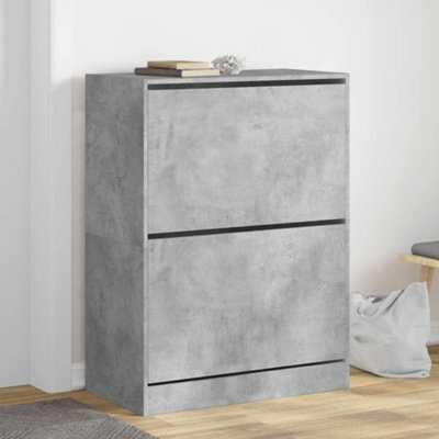 Berkfield Shoe Cabinet With 2 Flip-Drawers Concrete Grey 80X42X108 Cm - image 1