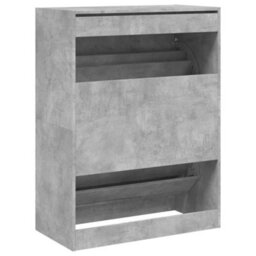 Berkfield Shoe Cabinet With 2 Flip-Drawers Concrete Grey 80X42X108 Cm - thumbnail 8