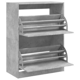 Berkfield Shoe Cabinet With 2 Flip-Drawers Concrete Grey 80X42X108 Cm - thumbnail 5