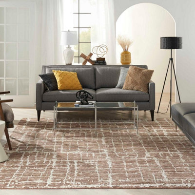 Ivory Wool Handmade Luxurious Modern,abstract Rug For Bedroom & Living Room-61Cm X 91Cm
