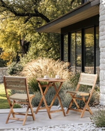 Beliani Set Of 2 Garden Chairs Prossedi Folding Acacia Wood Beige - thumbnail 2