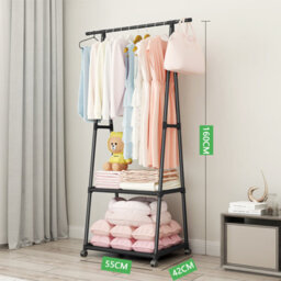 Heavy Duty Clothes Rail Rack Garment Hanging Display Stand Shoes Storage Shelf - thumbnail 1
