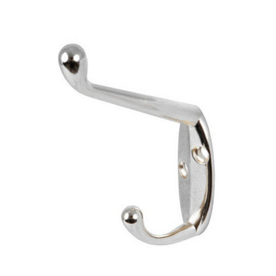 Wall Mounted Coat And Hat Hooks - Chrome Plated Hooks For Hanging Coats, Hats, Bags - Pack Of 4