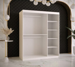 Arte Ramiro Ii Contemporary 2 Sliding Door Wardrobe 5 Shelves 2 Rails White Matt (H)2000mm (W)1500mm (D)620mm - thumbnail 3