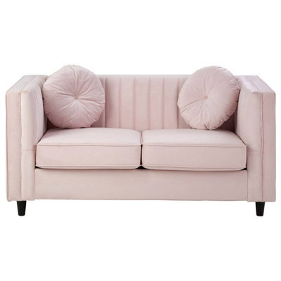 Orsina Farah 2 Seat Pink Velvet Sofa - image 1