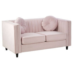 Orsina Farah 2 Seat Pink Velvet Sofa - thumbnail 2