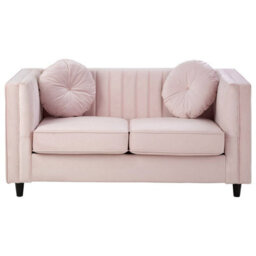 Orsina Farah 2 Seat Pink Velvet Sofa - thumbnail 1