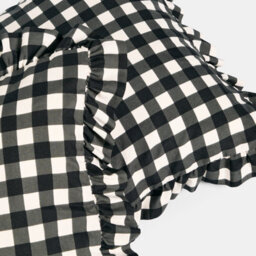 Ohs 2 X Gingham Faux Linen Frill Cushion Covers - thumbnail 4