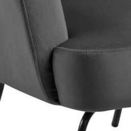 Wyld Haus Kobe Dark Grey Velvet Lounge Chair With Pocket Springs And Matt Black Steel Base - thumbnail 8