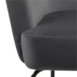Wyld Haus Kobe Dark Grey Velvet Lounge Chair With Pocket Springs And Matt Black Steel Base - thumbnail 5