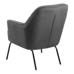 Wyld Haus Kobe Dark Grey Velvet Lounge Chair With Pocket Springs And Matt Black Steel Base - thumbnail 4