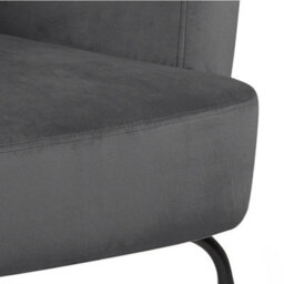 Wyld Haus Kobe Dark Grey Velvet Lounge Chair With Pocket Springs And Matt Black Steel Base - thumbnail 7