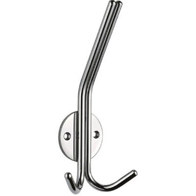 Loops Slimline Hat & Double Coat Hook - 35mm Projection Satin Stainless Steel - image 1