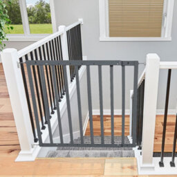 Safetots Top Of The Stairs Screw Fitted Stair Gate, Grey Wooden, 63.5Cm - 105.5Cm, Wood Baby Gate, Stylish Safety Gate - thumbnail 8