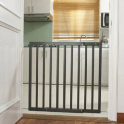 Safetots Top Of The Stairs Screw Fitted Stair Gate, Grey Wooden, 63.5Cm - 105.5Cm, Wood Baby Gate, Stylish Safety Gate - thumbnail 9