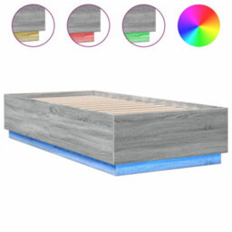 Berkfield Bed Frame With Led Without Mattress Grey Sonoma 90X200 Cm - thumbnail 2
