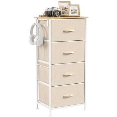 Chest Of Drawers With 4 Fabric Drawers Dresser With 4 Pockets For Bedroom Beige - image 1