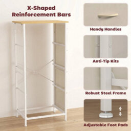 Chest Of Drawers With 4 Fabric Drawers Dresser With 4 Pockets For Bedroom Beige - thumbnail 6