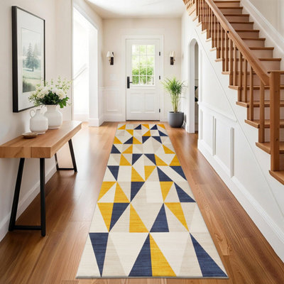 Oxford Homeware Printed Rug, Non-Slip Pet Friendly, Living Room Rugs And Hallways Runner, (Brio, 60X220Cm)