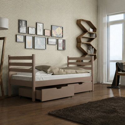 Arte Melani Milk Chocolate 90 X 190Cm Single Bed With Storage - Foam/bonnell Mattress Included - image 1