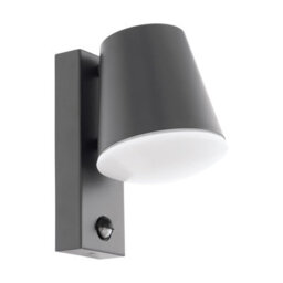 Ip44 Outdoor Wall Light With Pir Sensor In Anthracite Steel - 10W E27 Bulb Compatible