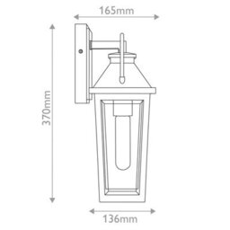 Luminosa Lighting Elstead Quoizel Buckley Small Outdoor Wall Lantern Classic Matt Black, Brass Accent Ip44 1X E27 - thumbnail 3