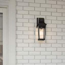 Luminosa Lighting Elstead Quoizel Buckley Small Outdoor Wall Lantern Classic Matt Black, Brass Accent Ip44 1X E27 - thumbnail 5