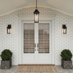 Luminosa Lighting Elstead Quoizel Buckley Small Outdoor Wall Lantern Classic Matt Black, Brass Accent Ip44 1X E27 - thumbnail 4