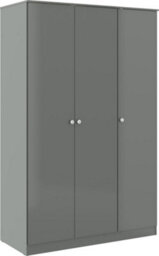 Seconique Denver 3 Door Wardrobe Grey Gloss Metal Drawer Hinges And Handles