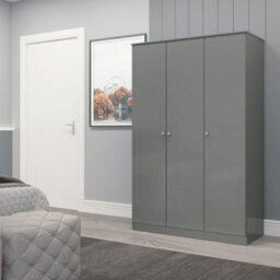 Seconique Denver 3 Door Wardrobe Grey Gloss Metal Drawer Hinges And Handles - thumbnail 6