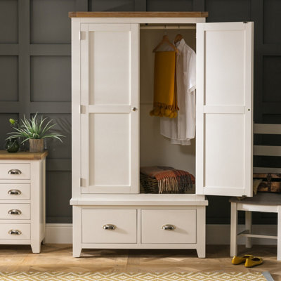 The Furniture Market Cheshire Cream Double 2 Door Wardrobe With 2 Drawers - image 1