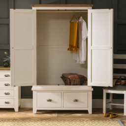 The Furniture Market Cheshire Cream Double 2 Door Wardrobe With 2 Drawers - thumbnail 3