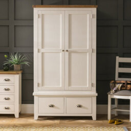 The Furniture Market Cheshire Cream Double 2 Door Wardrobe With 2 Drawers - thumbnail 2